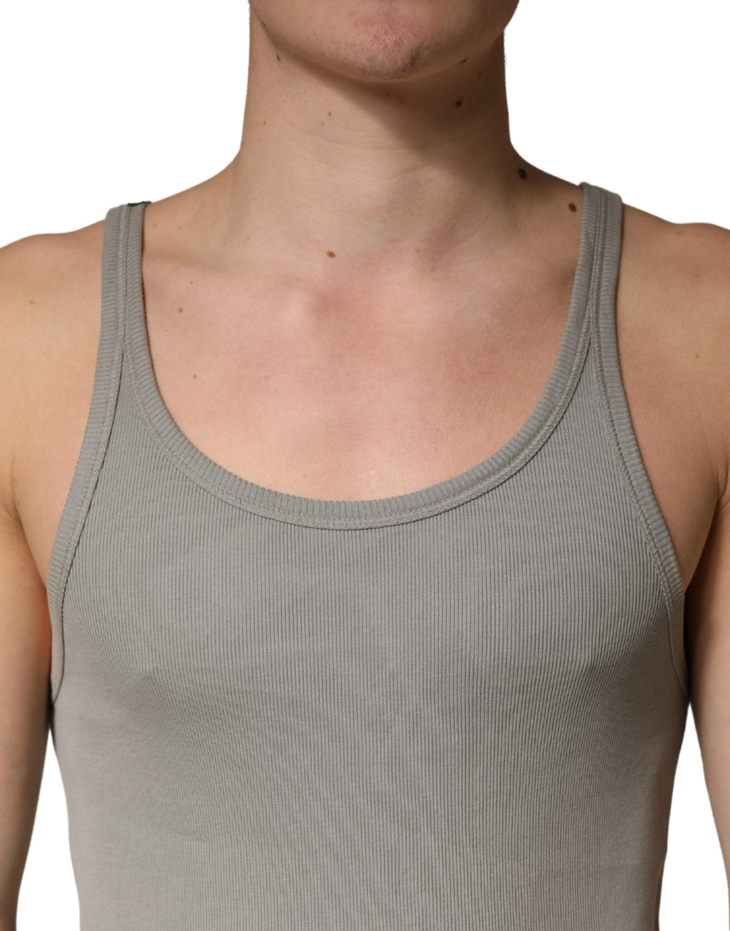 Gray Sleeveless Round Neck Tank Top T-shirt