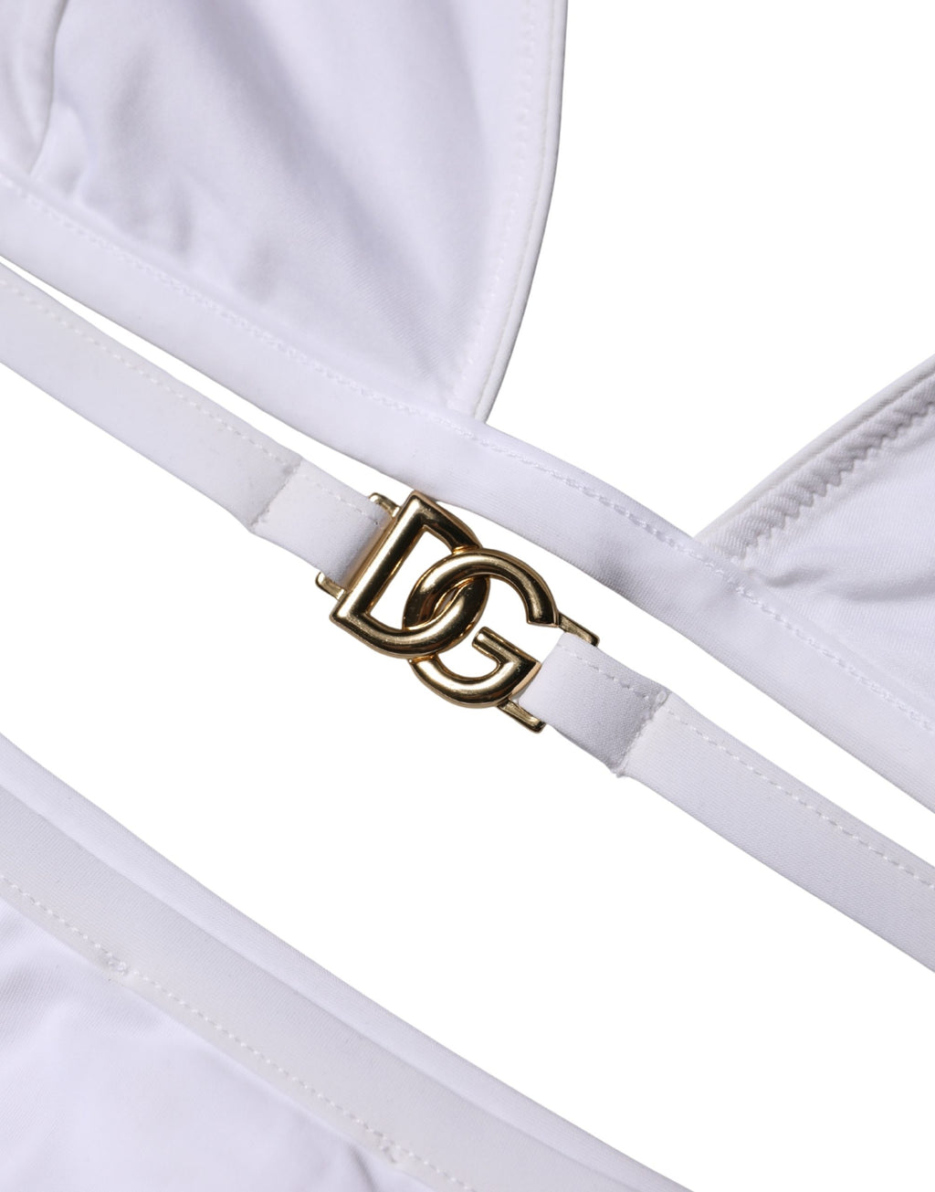 White Logo Swimsuit 2 Piece Top Bottom Swimwear