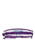 Purple White Stripes Nylon Bandeau Swimwear