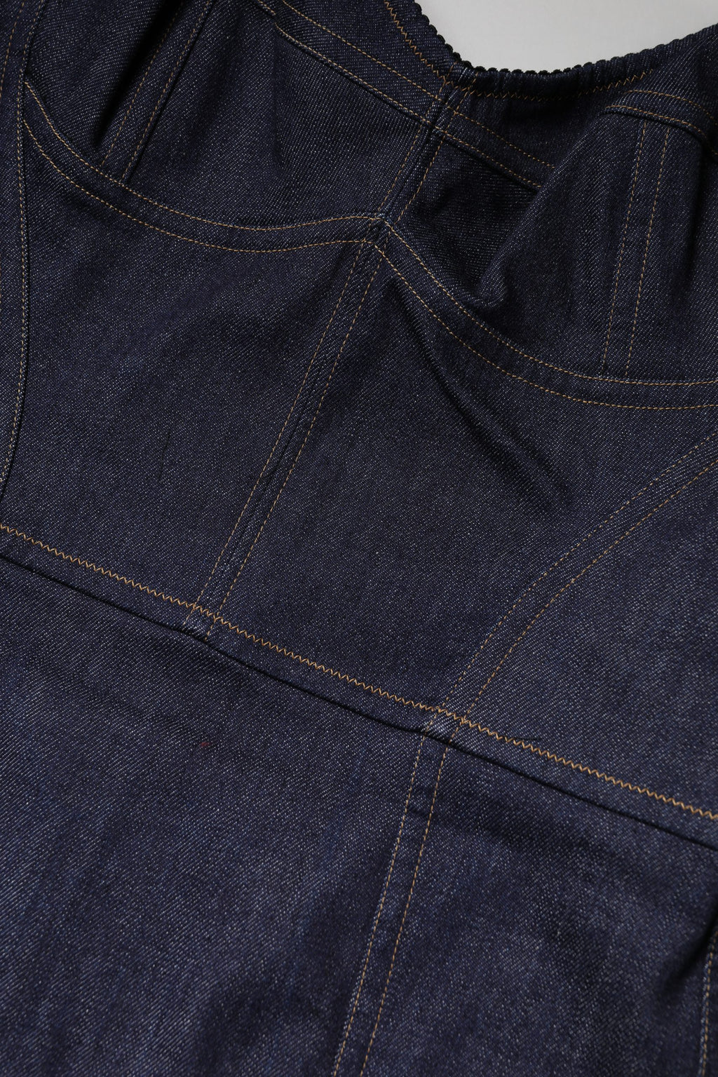 Dark Blue Cotton Denim Sheath Midi Dress