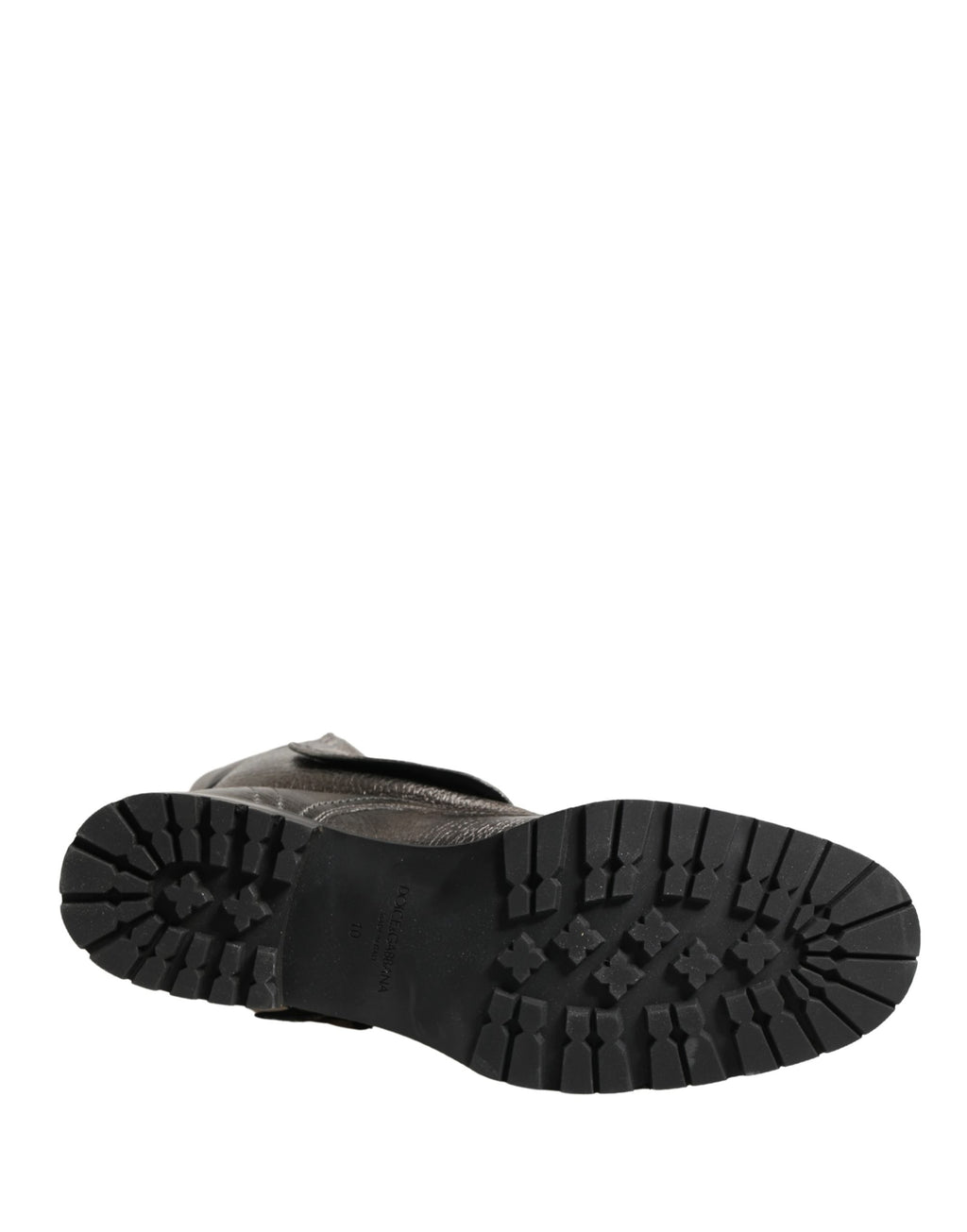 Metallic Silver Combat Biker Mid Calf Boots Shoes