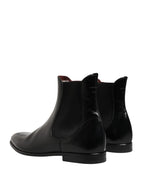 Black Leather Fur Men CHELSEA Boots Shoes