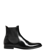 Black Leather Fur Men CHELSEA Boots Shoes