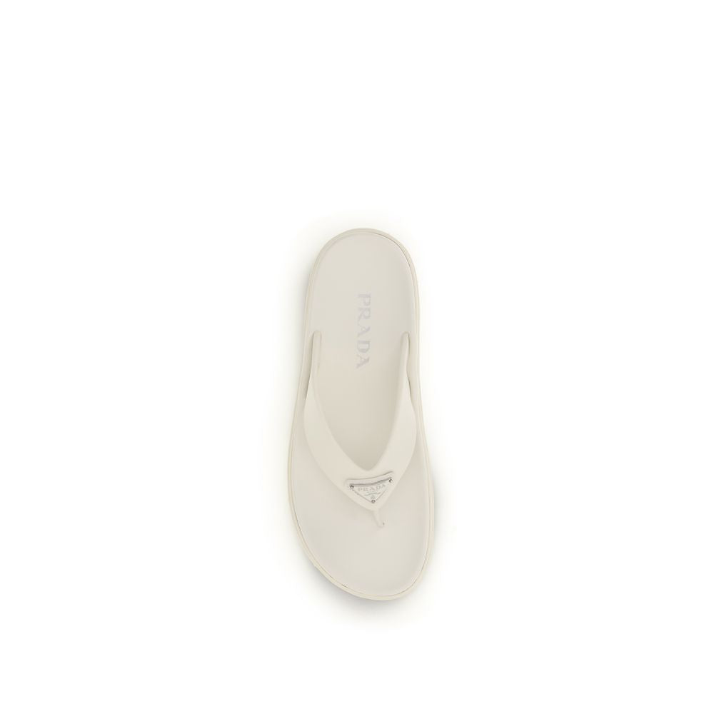 White Rubber Flip-Flop Sandals