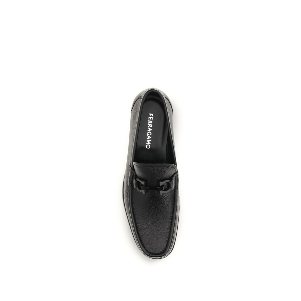 Black Calf Leather Bos Taurus Slip-On Loafers