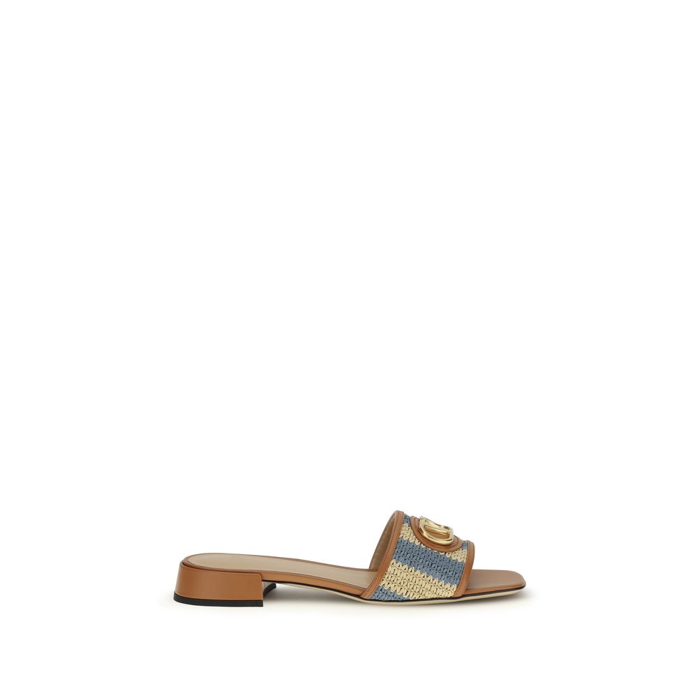 Multicolor Viscose Flat Sandals