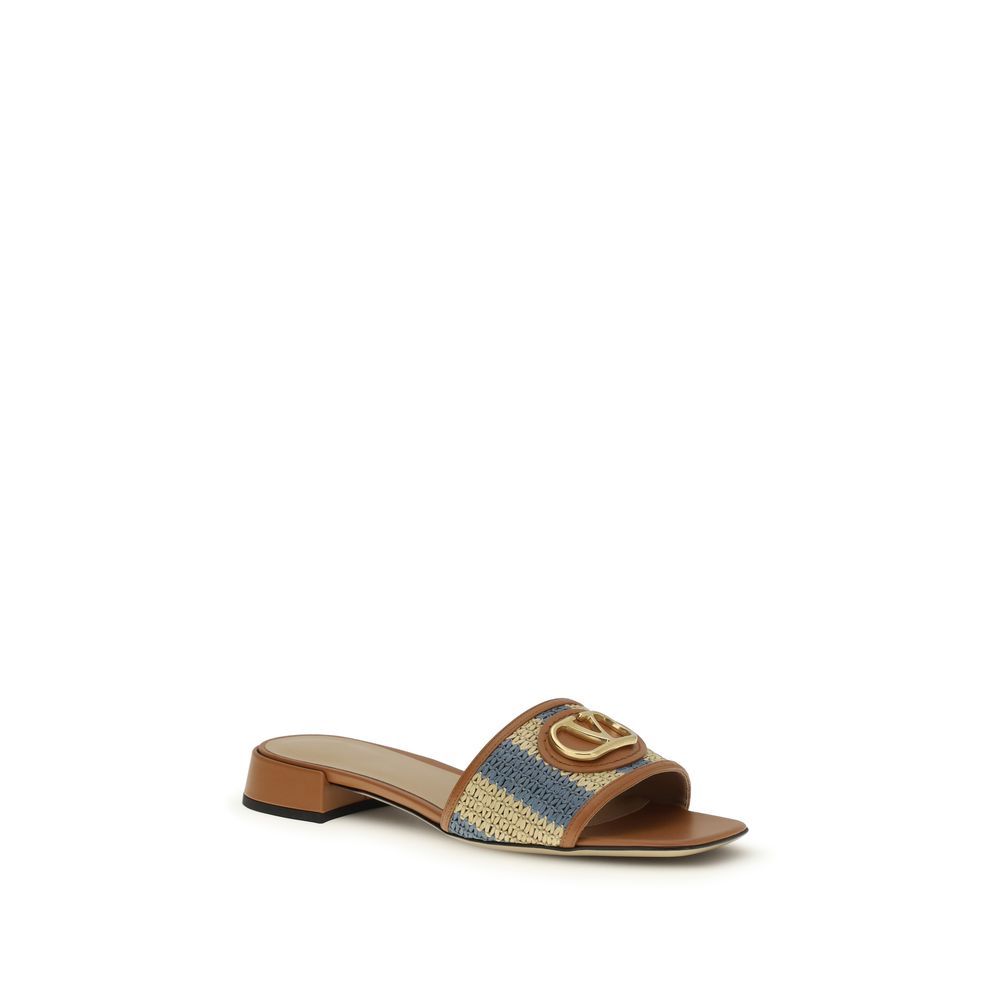 Multicolor Viscose Flat Sandals