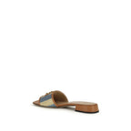 Multicolor Viscose Flat Sandals