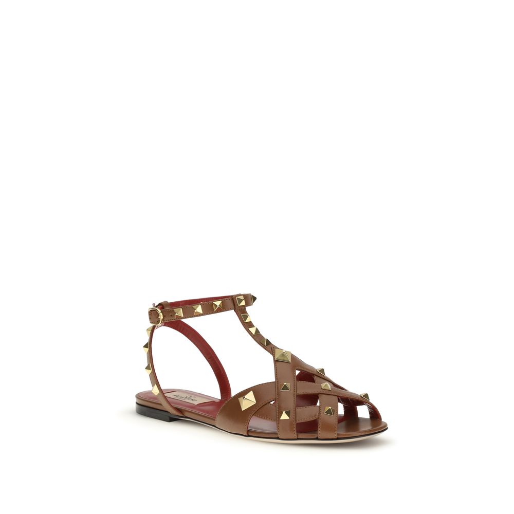 Brown Goatskin Strap-On Sandals