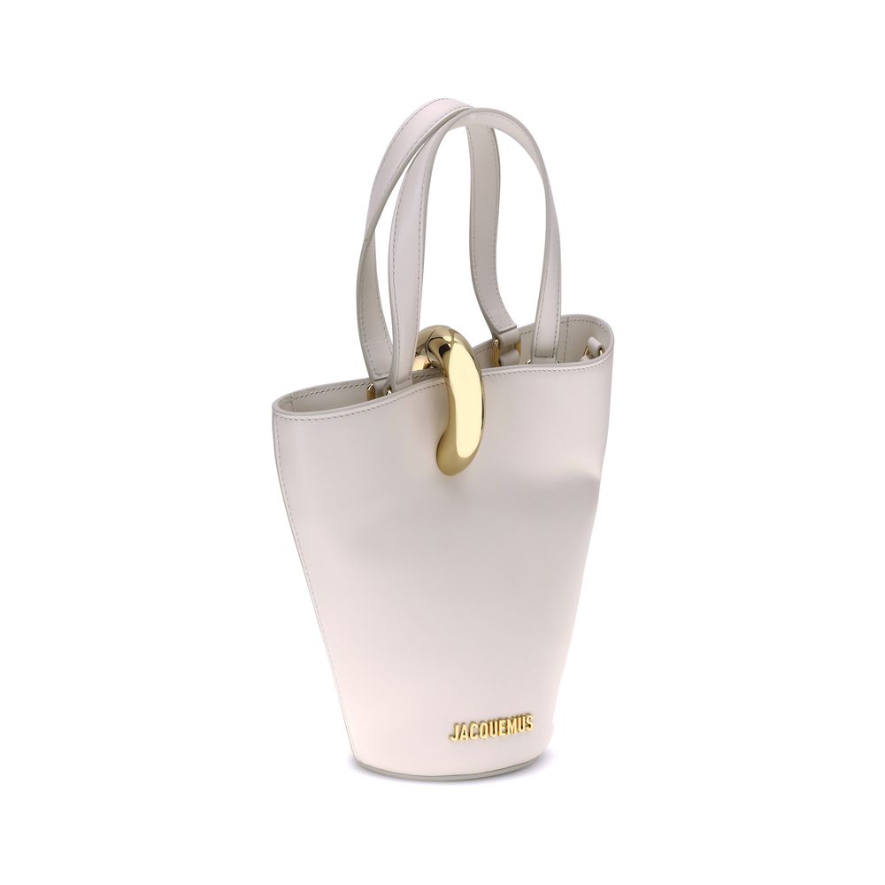 Beige Calf Leather Bos Taurus Backet Bag