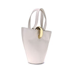 Beige Calf Leather Bos Taurus Backet Bag