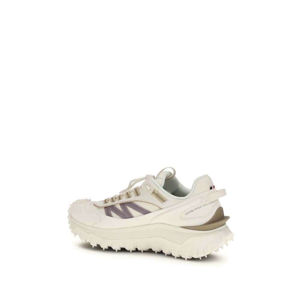 White Polyester Athletic Sneakers