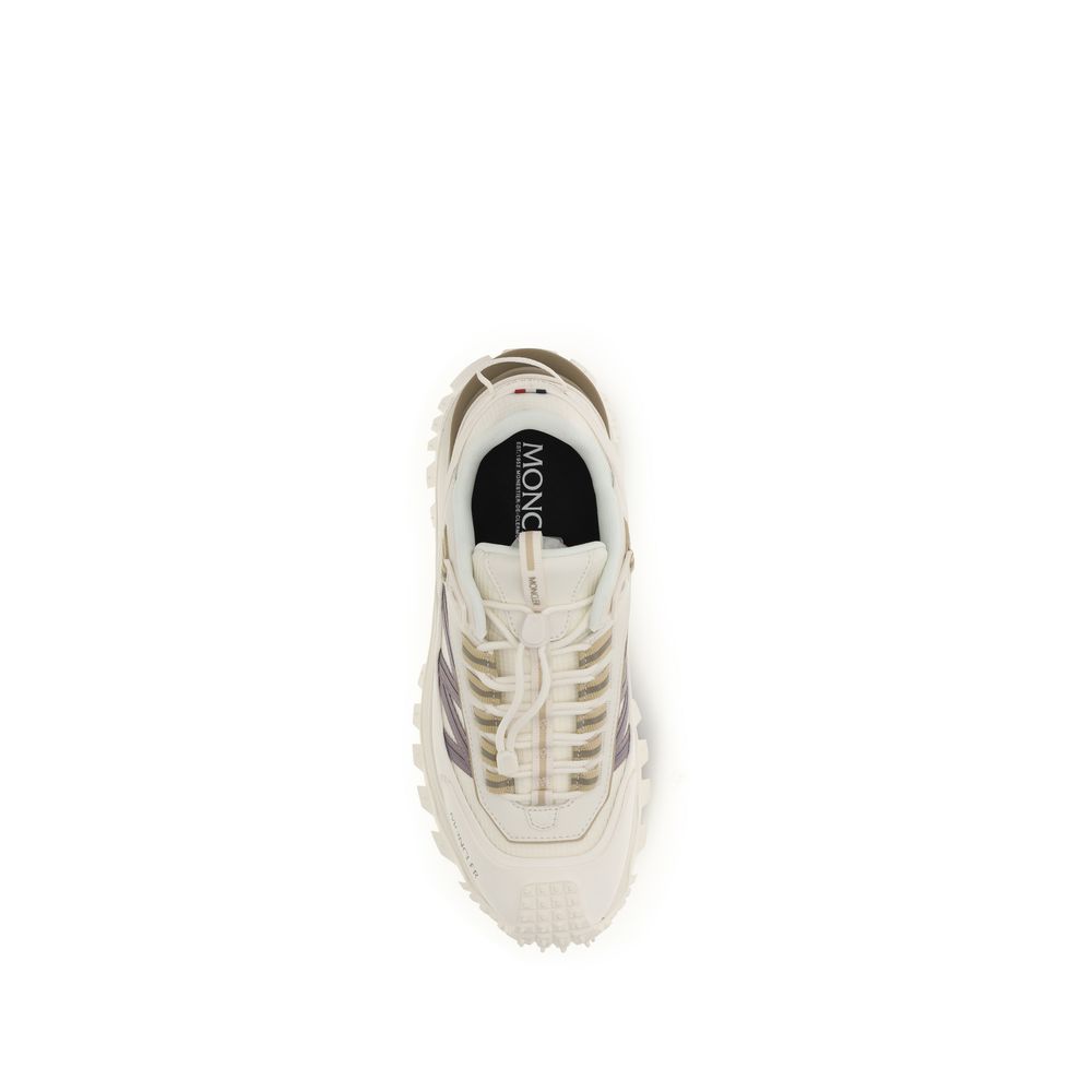 White Polyester Athletic Sneakers