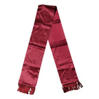 Red Satin Silk Fringes Men Foulard 137.5cm x14.5cm Scarf
