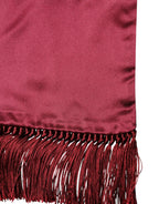 Red Satin Silk Fringes Men Foulard 137.5cm x14.5cm Scarf