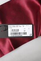 Red Satin Silk Fringes Men Foulard 137.5cm x14.5cm Scarf