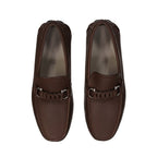 Brown Calfskin Slip-On Loafers