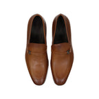 Brown Leather Slip-On Loafers