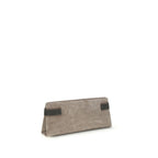 Gray Calf Leather Bos Taurus Clutch Bag