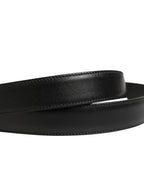 Men Black Classic Leather Metal Buckle Belt
