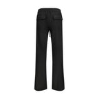 Black Polyester Casual Pants