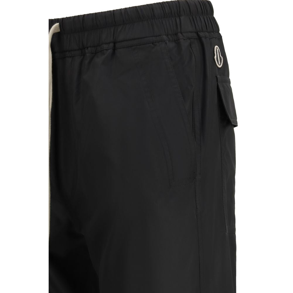 Black Polyester Casual Pants