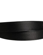 Men Black Classic Leather Metal Buckle Belt