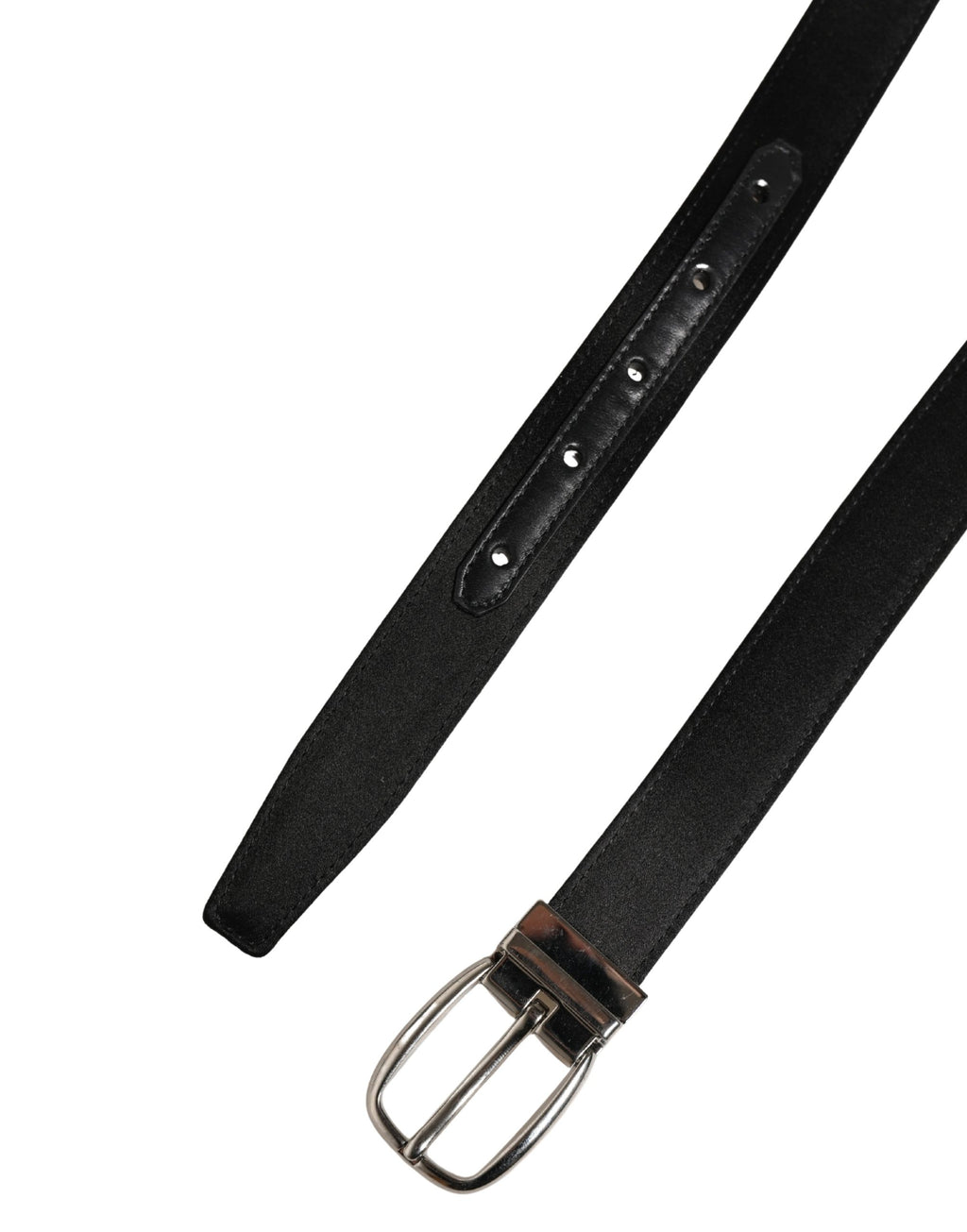 Men Black Classic Leather Metal Buckle Belt