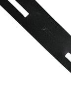 Black Double Strap Leather Silver Buckle Belt