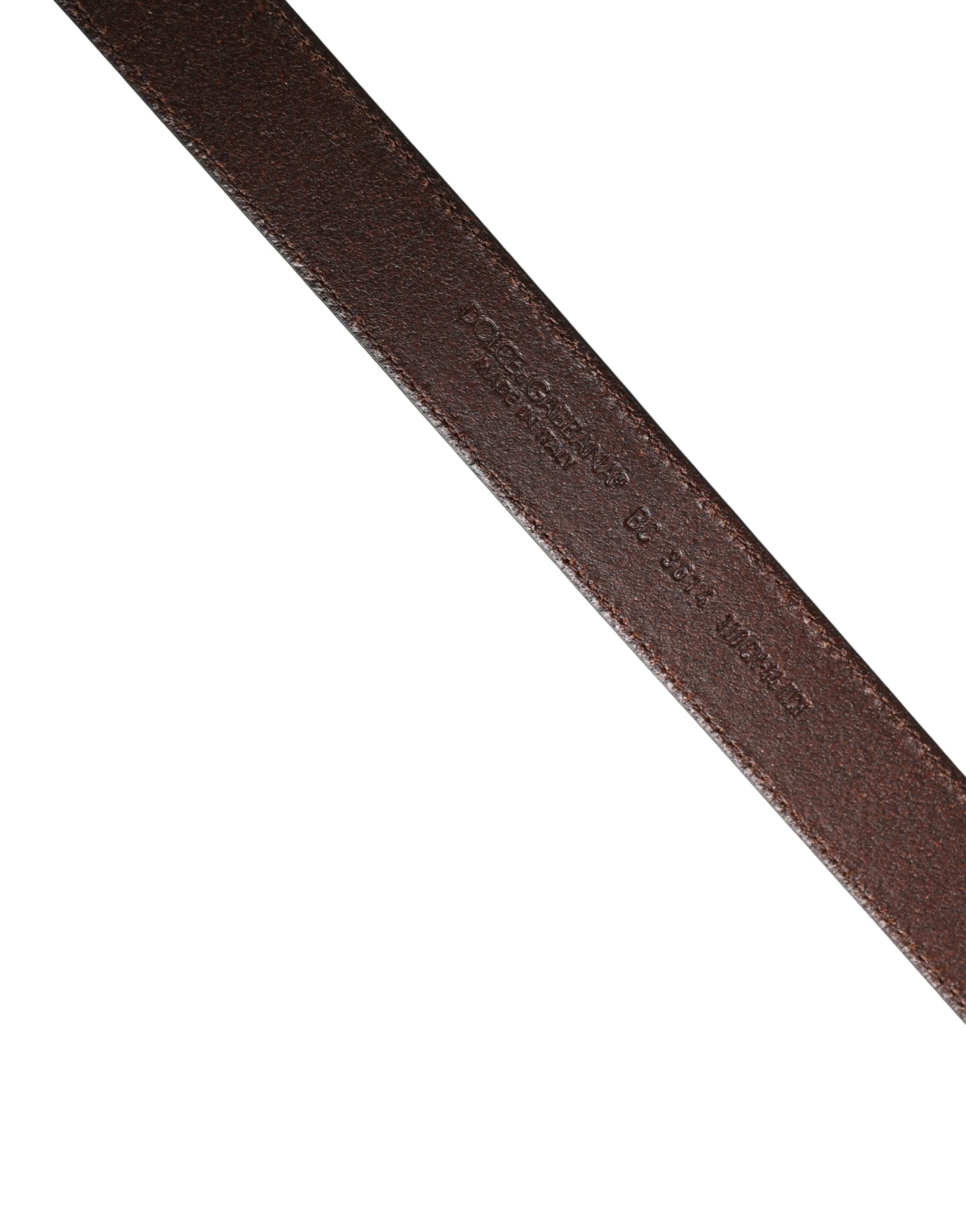 Men Brown Classic Leather Metal Buckle Belt