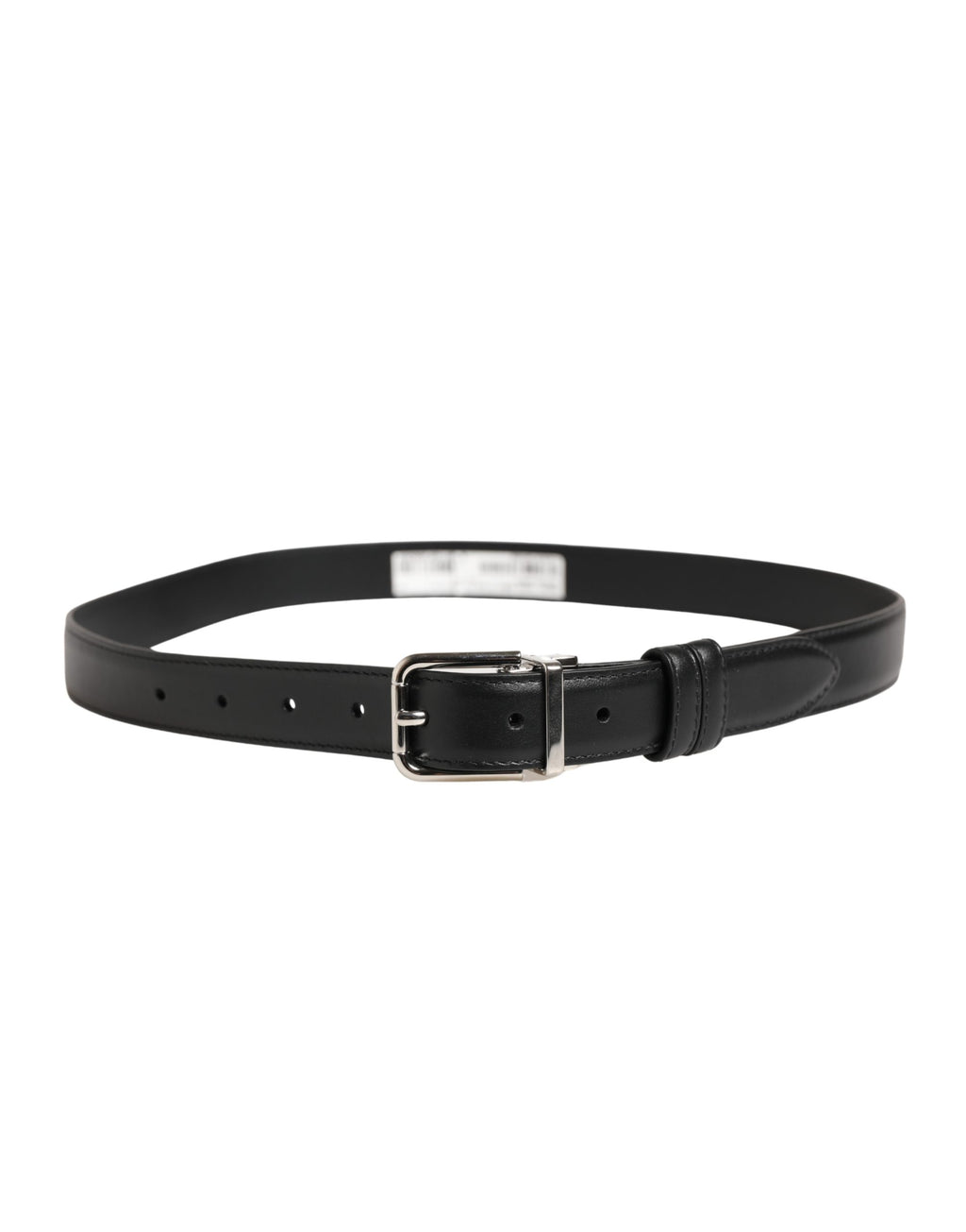 Men Black Classic Leather Metal Buckle Belt