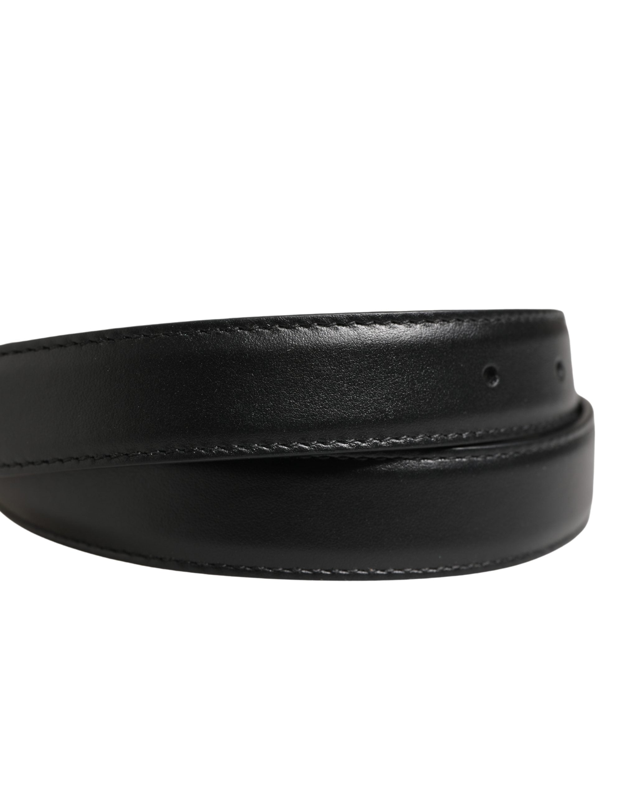 Men Black Classic Leather Metal Buckle Belt