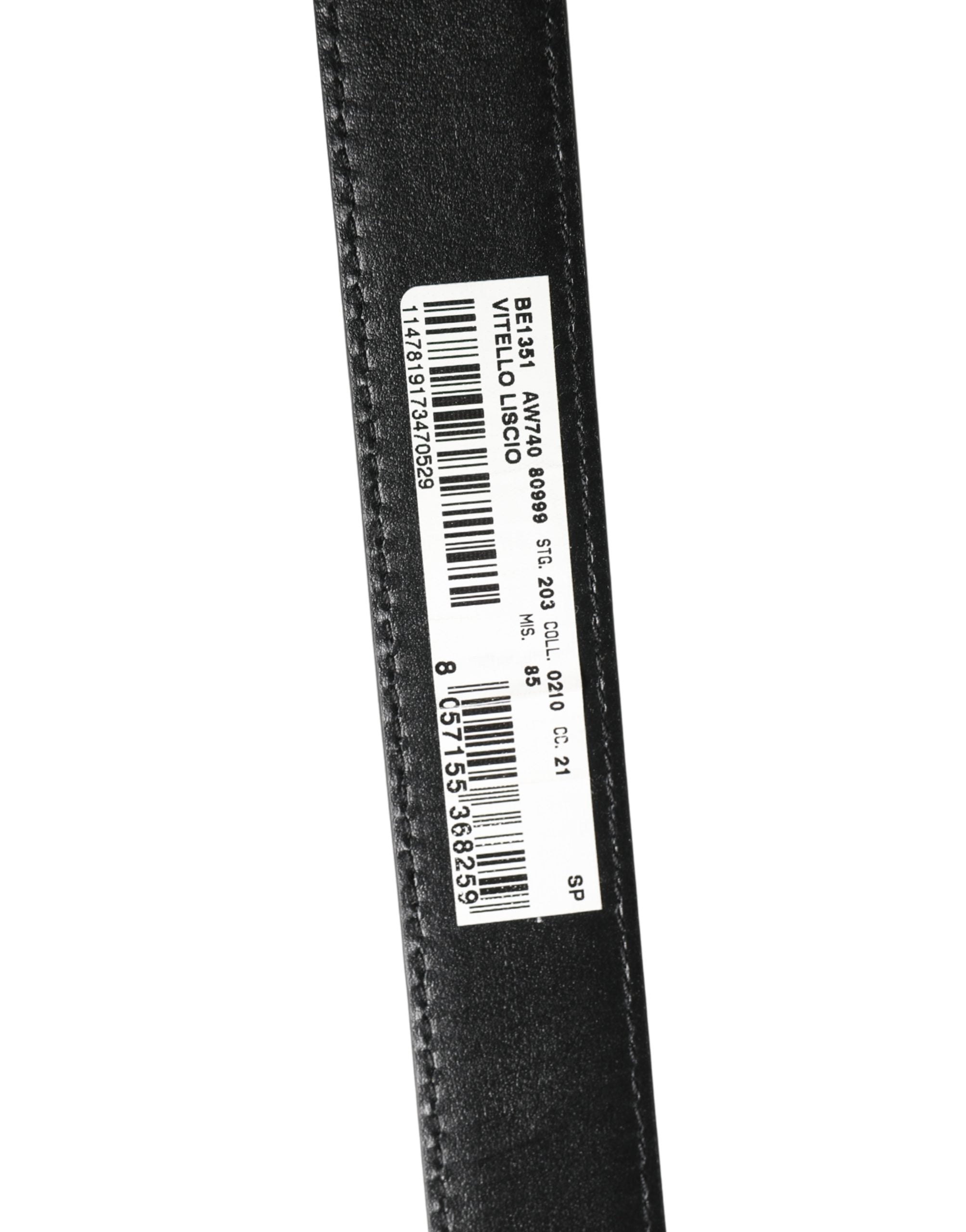 Men Black Classic Leather Metal Buckle Belt