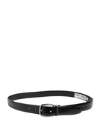 Men Black Classic Leather Metal Buckle Belt