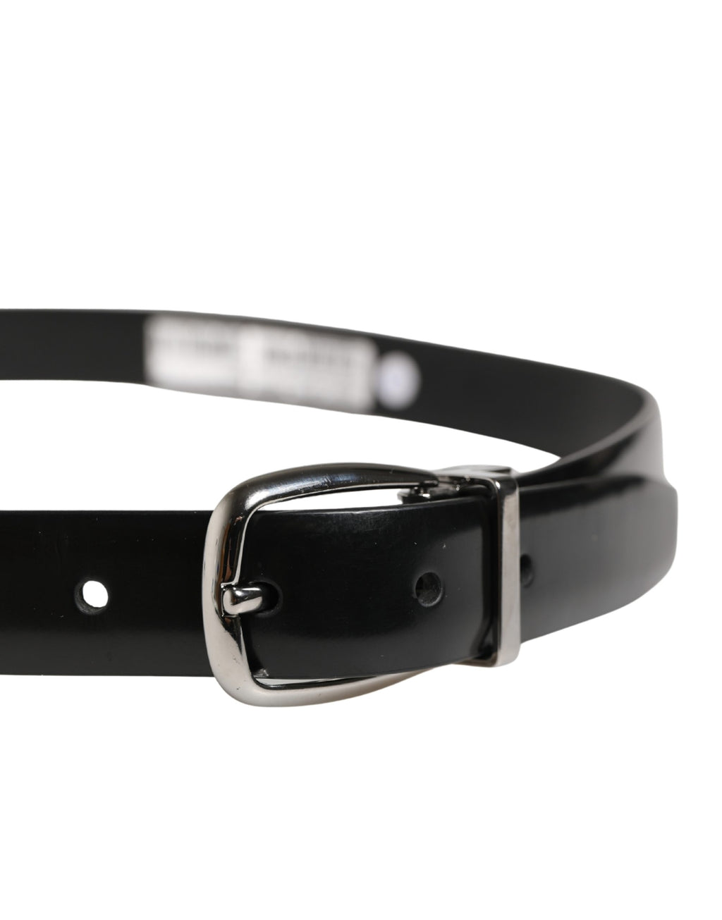 Men Black Classic Leather Metal Buckle Belt