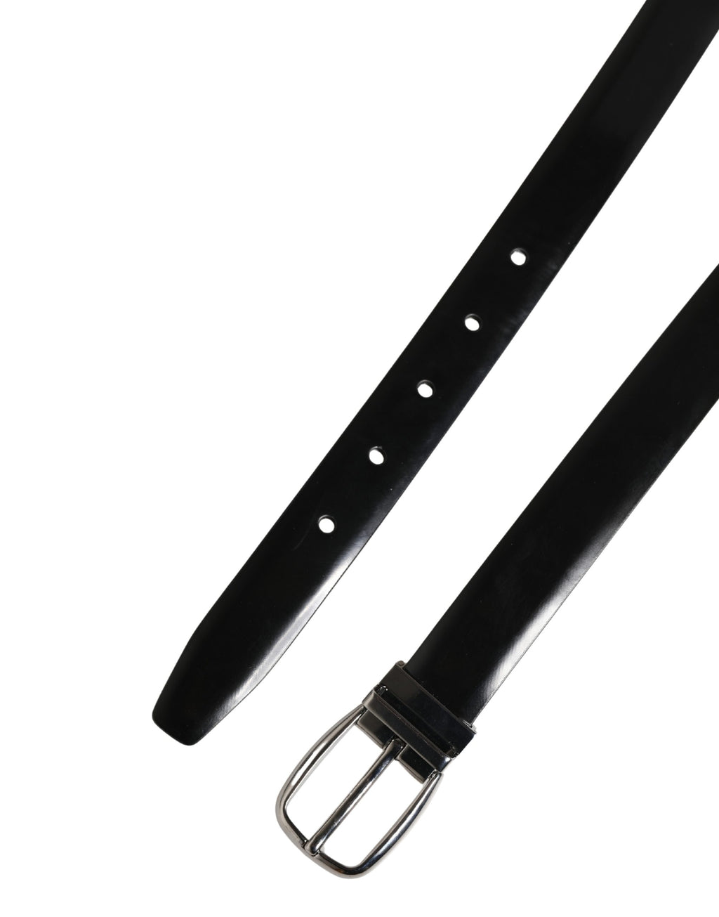 Men Black Classic Leather Metal Buckle Belt