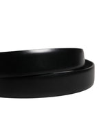 Men Black Classic Leather Metal Buckle Belt