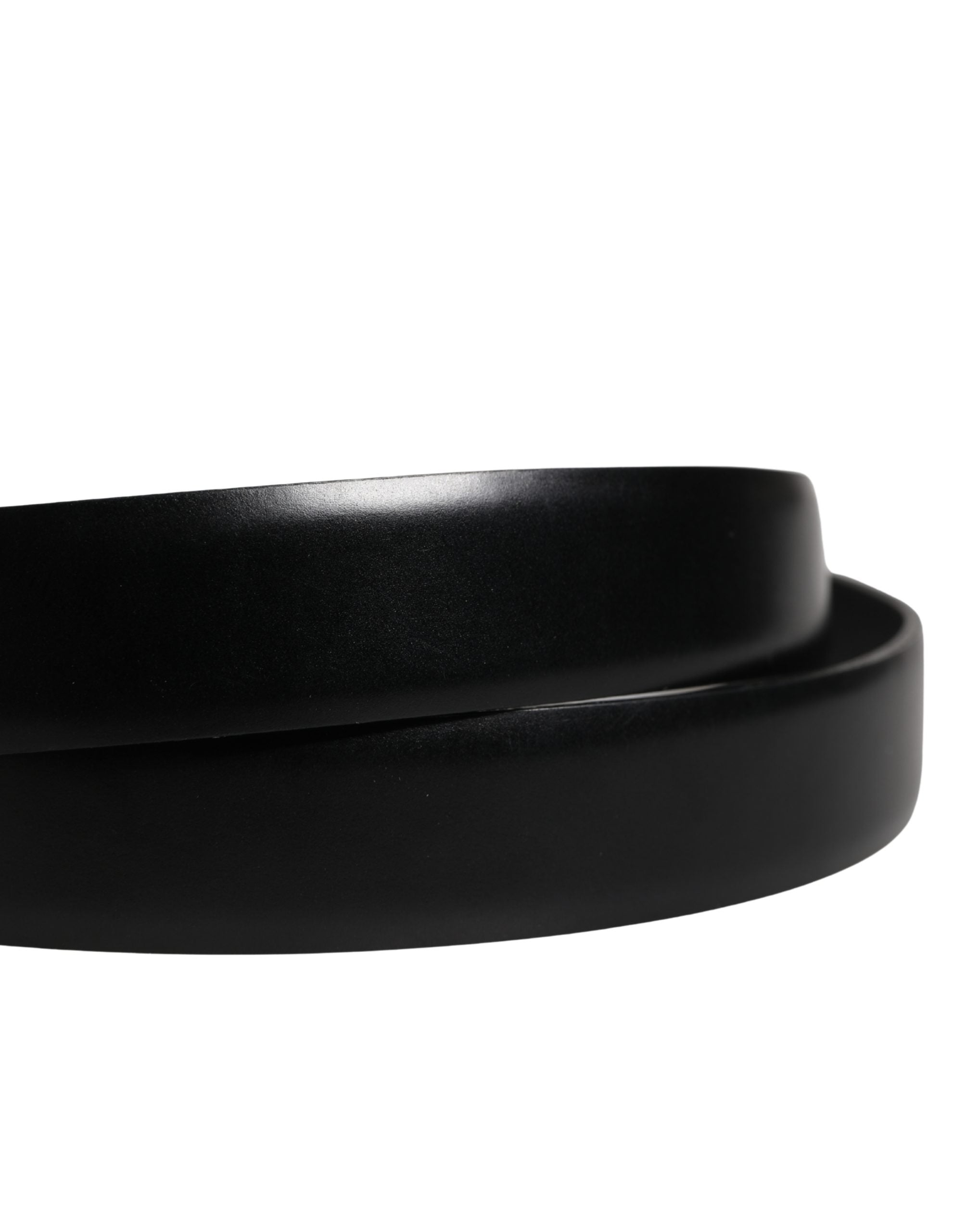 Men Black Classic Leather Metal Buckle Belt