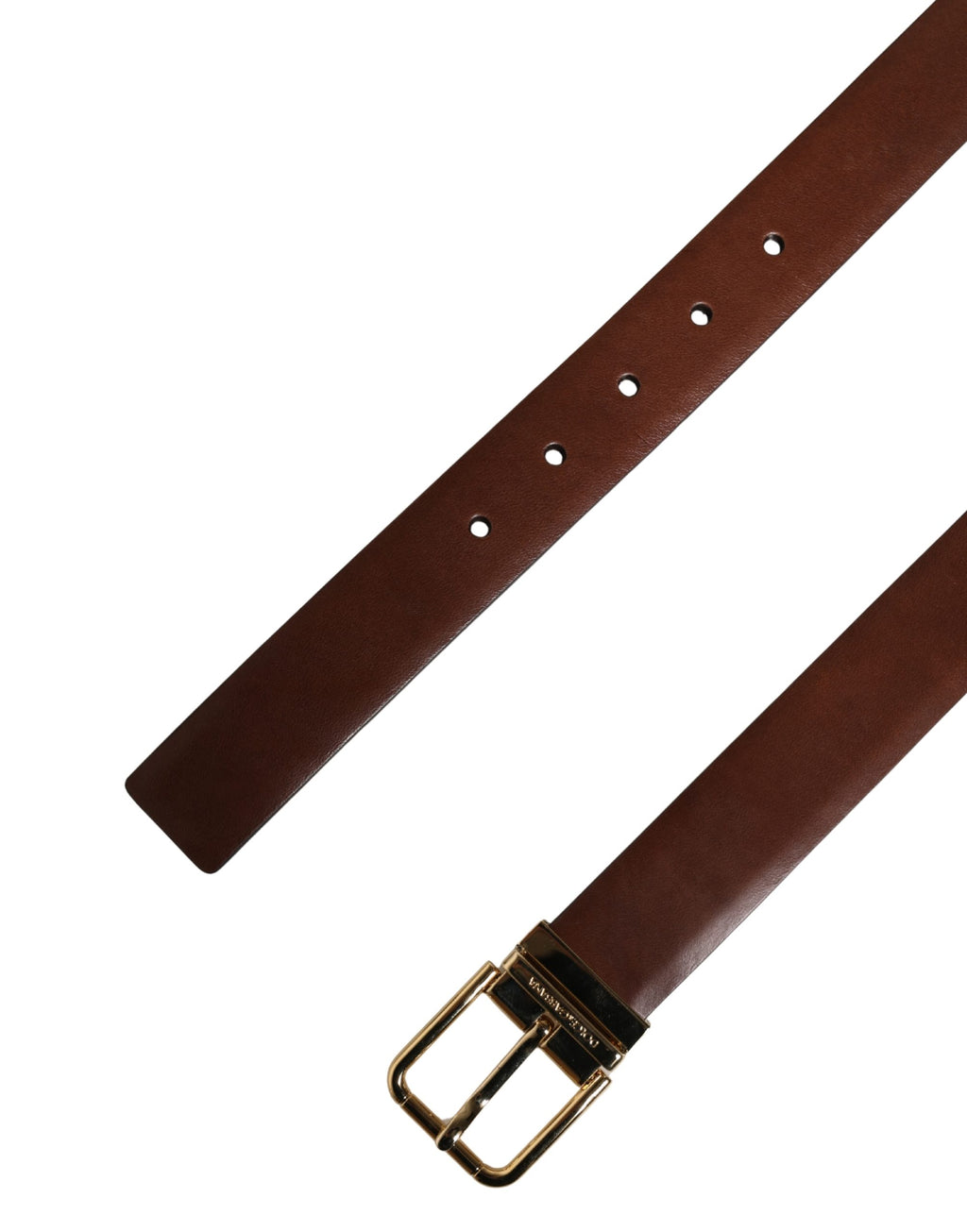 Men Brown Classic Leather Metal Buckle Belt