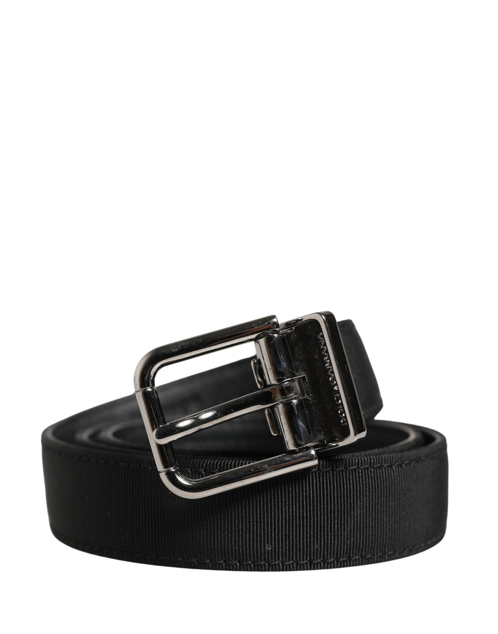 Men Black Viscose Leather Metal Buckle Belt