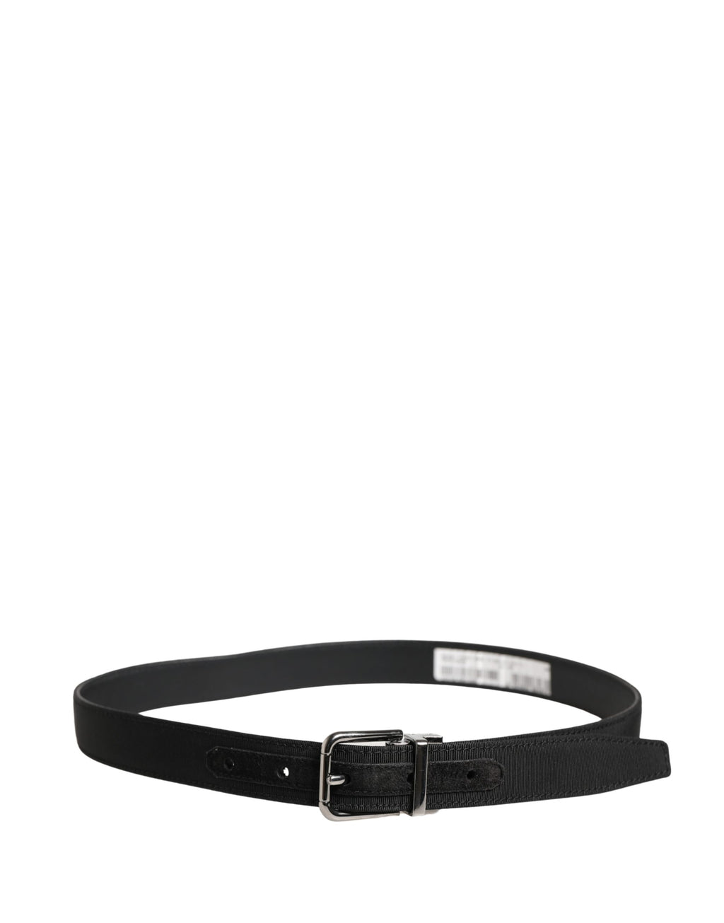 Men Black Viscose Leather Metal Buckle Belt