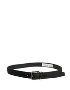 Men Black Viscose Leather Metal Buckle Belt