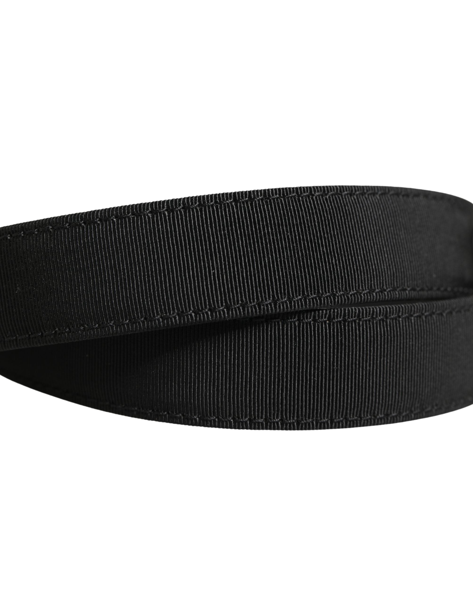 Men Black Viscose Leather Metal Buckle Belt