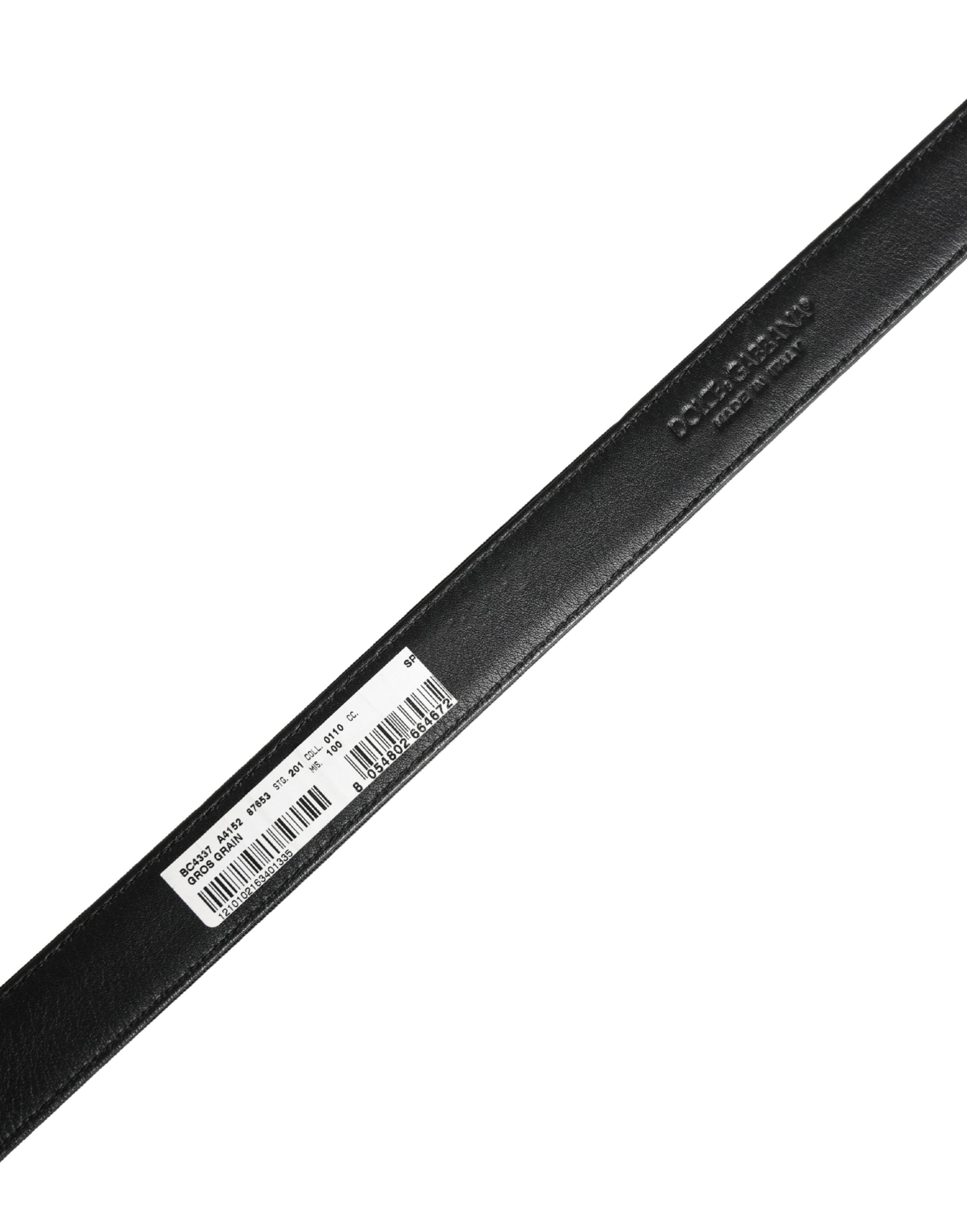 Men Black Viscose Leather Metal Buckle Belt