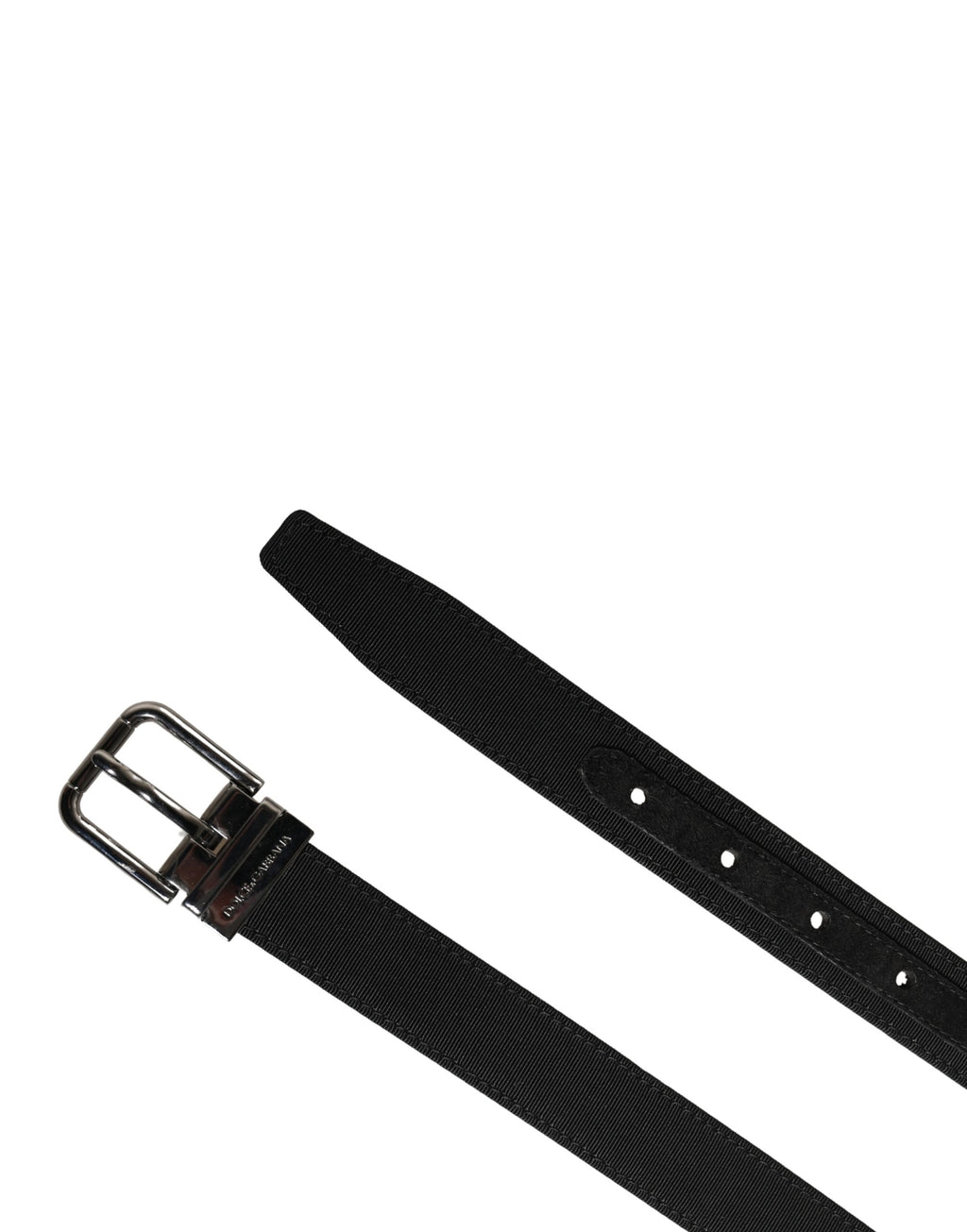 Men Black Viscose Leather Metal Buckle Belt