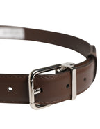 Belt Men Brown Classic Leather Metal Buckle Belt
