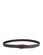 Men Brown Classic Leather Metal Buckle Belt