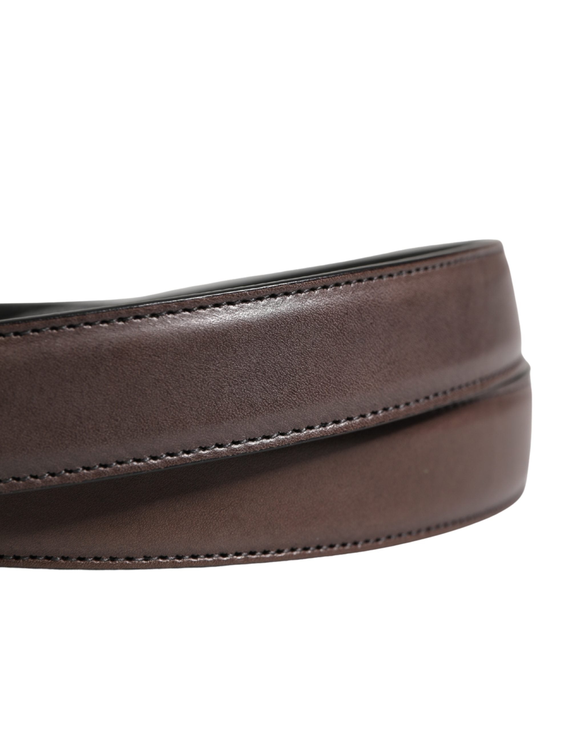 Men Brown Classic Leather Metal Buckle Belt