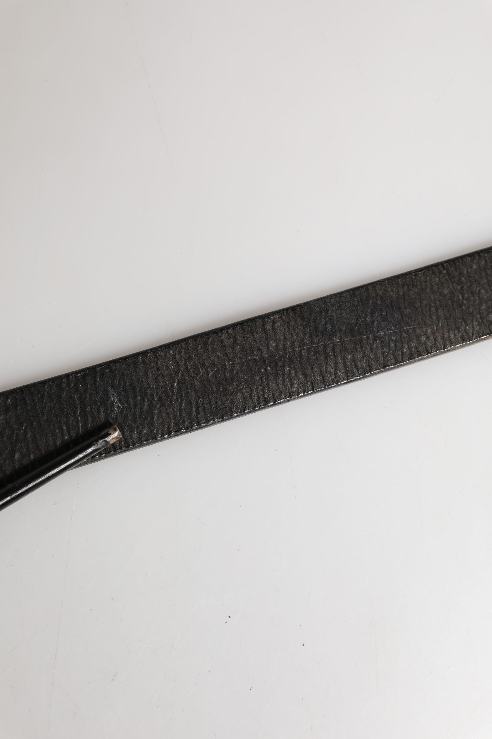 Men Black Classic Leather Metal Buckle Belt