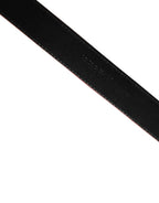 Men Beige Red Woven Leather Metal Buckle Belt